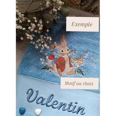 Serviette de toilette motif au choix