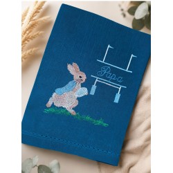 serviette brodé pierre rugbyman