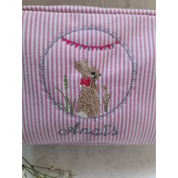 Trousse Rayé rose