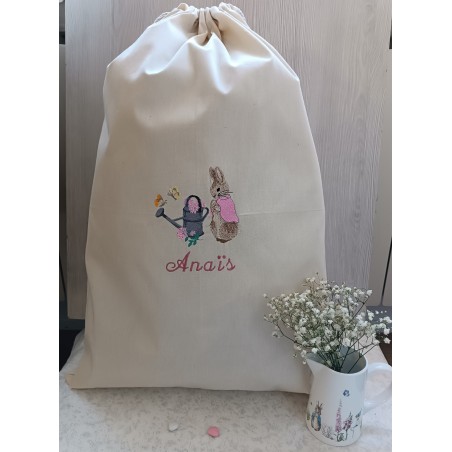 Sac poncho: La malicieuse et les hortensias Sac poncho: La malicieuse et les hortensias
