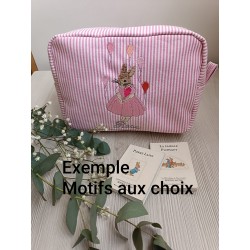 Trousse Rayé rose